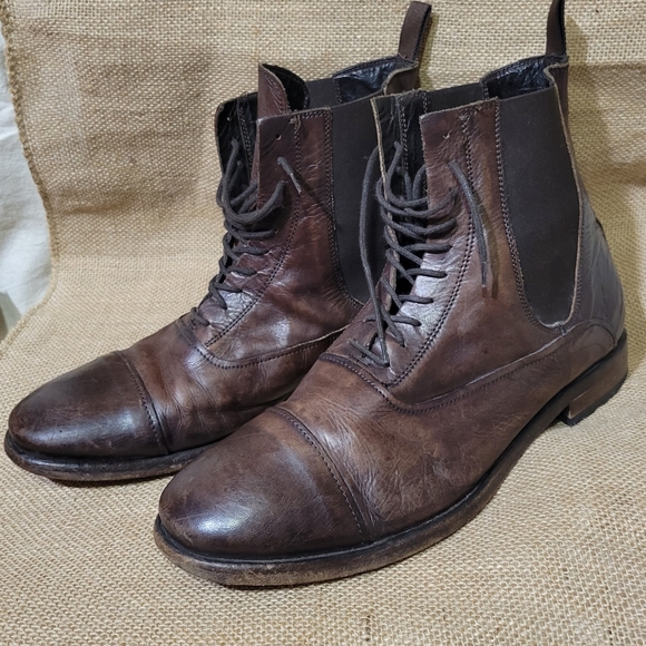 Kenneth Cole Brown Leather Rebound Lace up boot size 11.5 Made In Italy - Picture 3 of 13